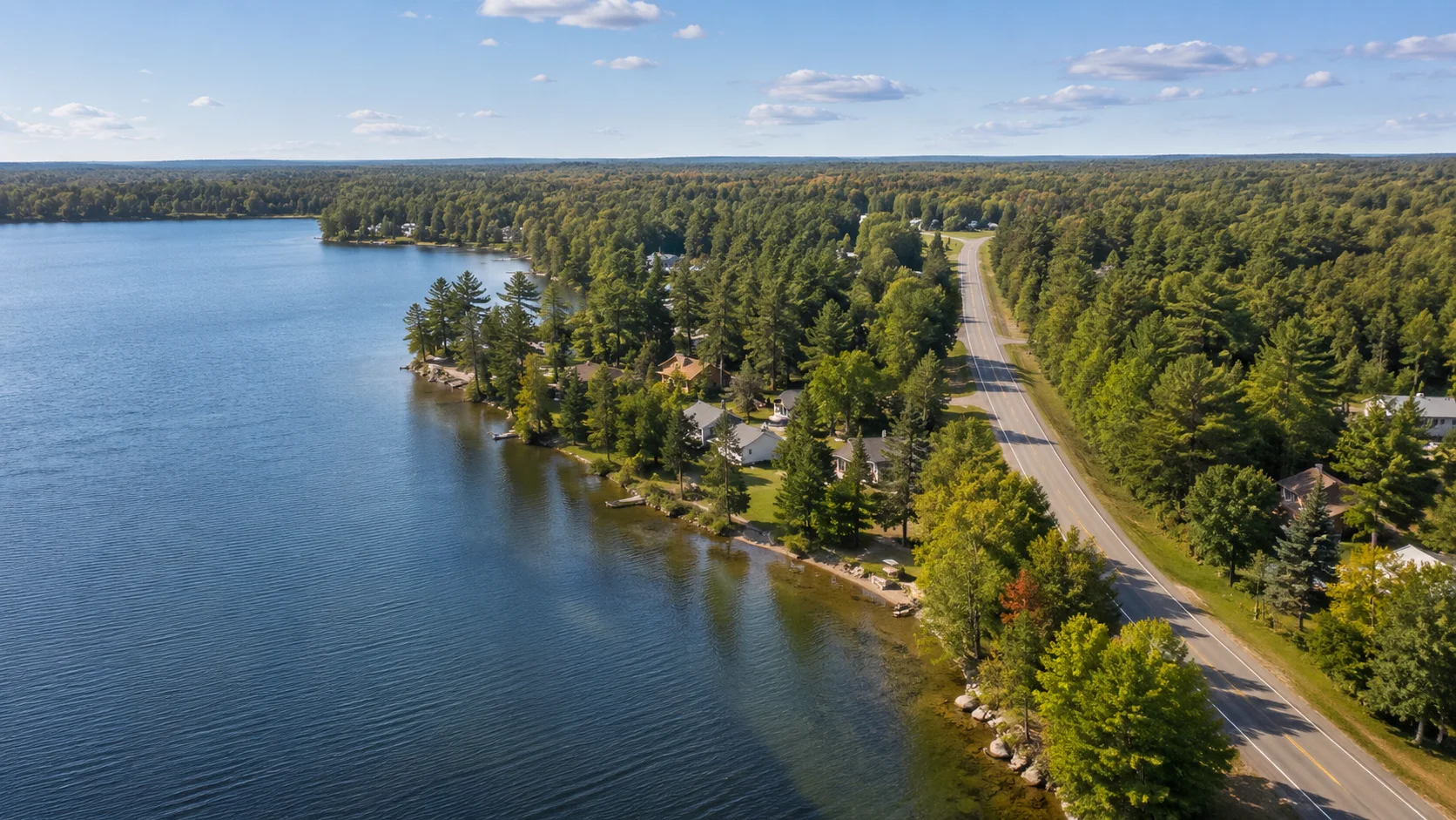A map-style view of Hayward lakes
